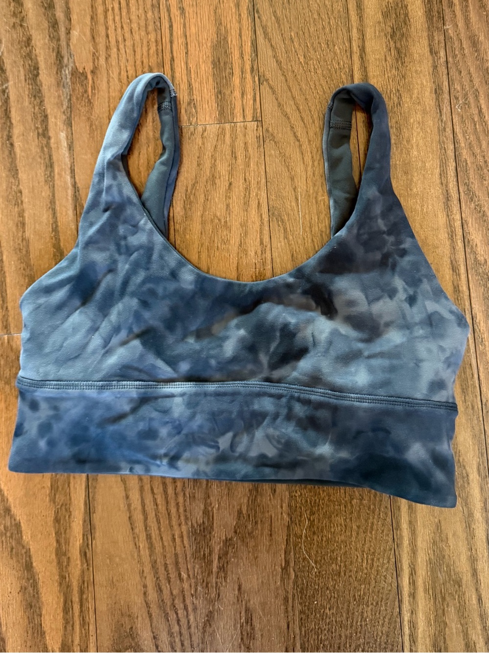 lululemon athletica Dark Gray/Black Tie-Dye Scoop Sports Bra